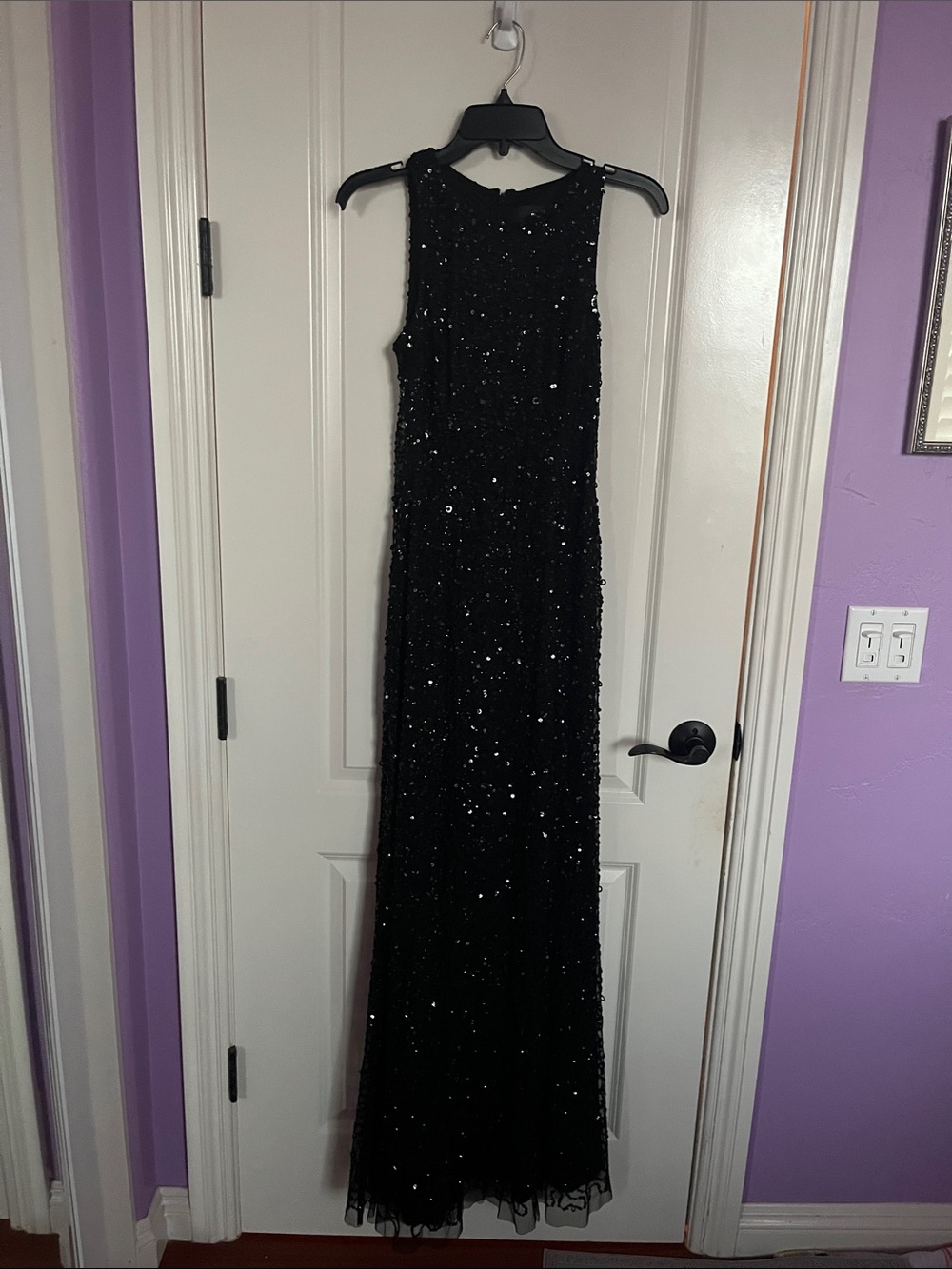 Adrianna Papell Black Sequin Evening Dress Size 0